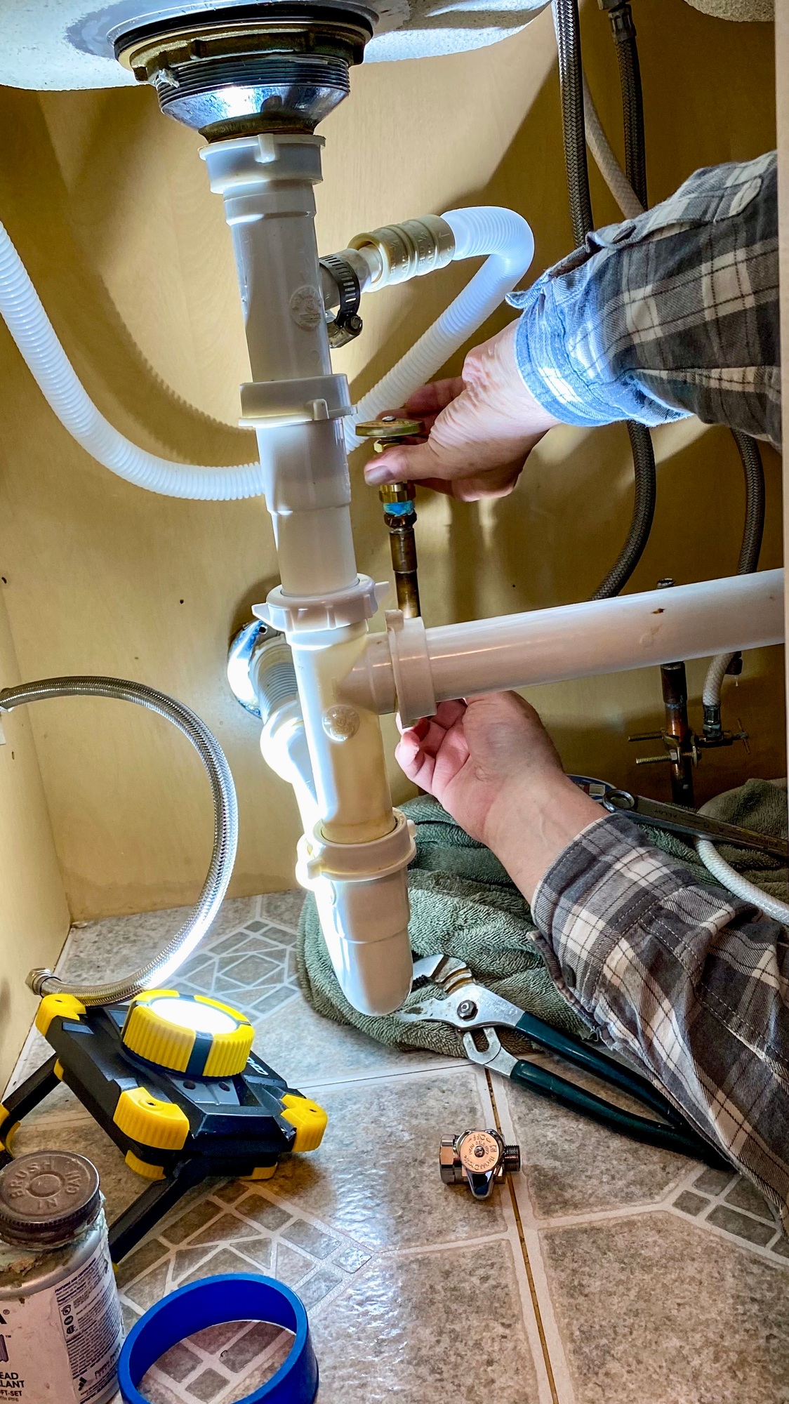 Plumber at work